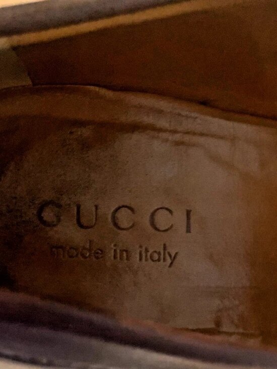 Gucci Guccissima Leather Penny Loafers Brown Mens 12 Made in Italy main image 4
